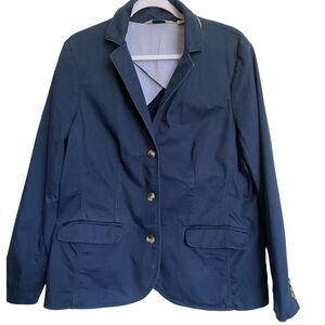 L.L. Bean Navy Tailored Fit Blazer 3 Button Notch Lapel Jacket Business Casual